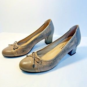 DONNA SOFT WOMAN shoe pump dark beige leather/suede SZ 39. Made in Italy